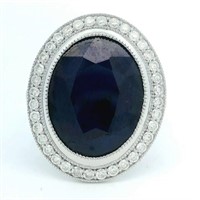14ct W/G Sapphire 10.41ct ring