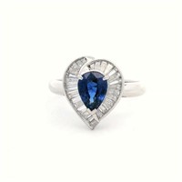 Platinum Ceylon sapphire 1.00ct ring