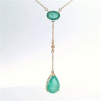 14ct Y/G Emerald 3.60cts necklace