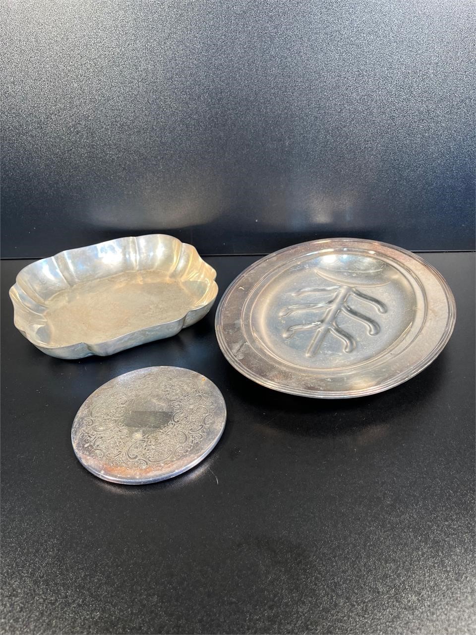 Plated Footed Tray & Bowl