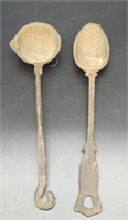 (2) Cast Iron Spoons
