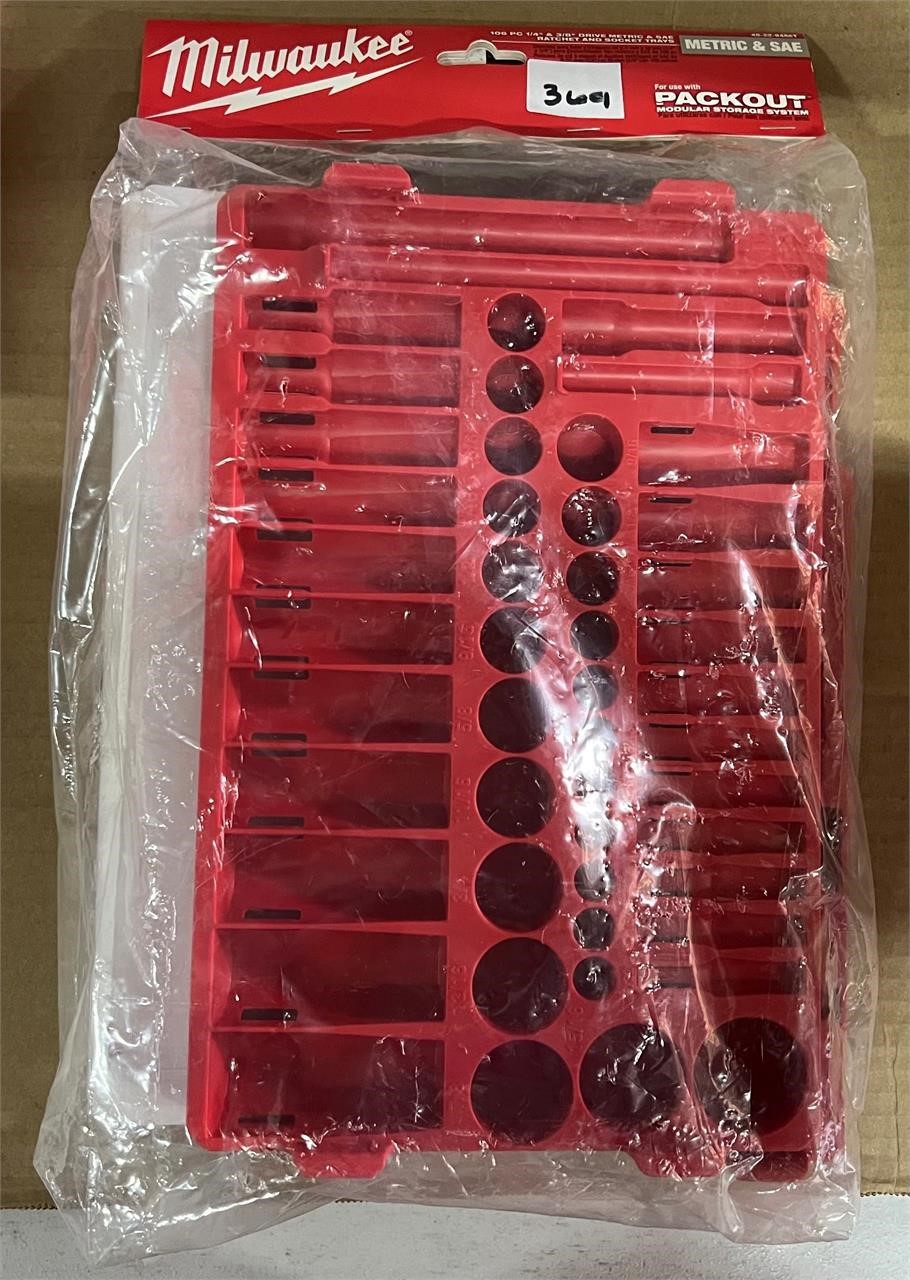Milwaukee Packout, 100pc,3/8" Drive Socket Tray