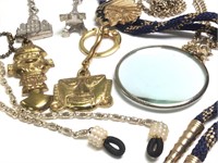 Group of 5 Key Rings, Bolo Tie & Magnifying Glass