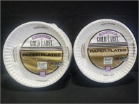 Gold label paper plates 9" 2 packages 100 per pack
