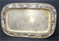 Vintage Taxco Brass and Abalone Shell Tray