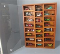 Wood display filled with die cast and plastic
