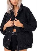 Oversized Denim Jacket for Women MD 8-10 Long