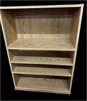 Oak Finish Bookcase w’ Adjustable Shelves