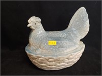 Unusual Porcelain Hen On Nest Still Bank
