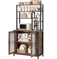 Bakers Rack 5 Tier Microwave Stand with Cabinet