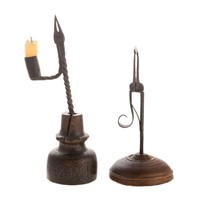 Two early American lighting devices