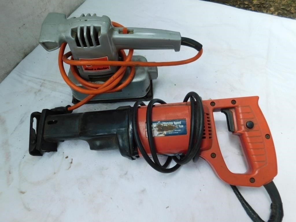 Finishing sander & Reciorocating saw.