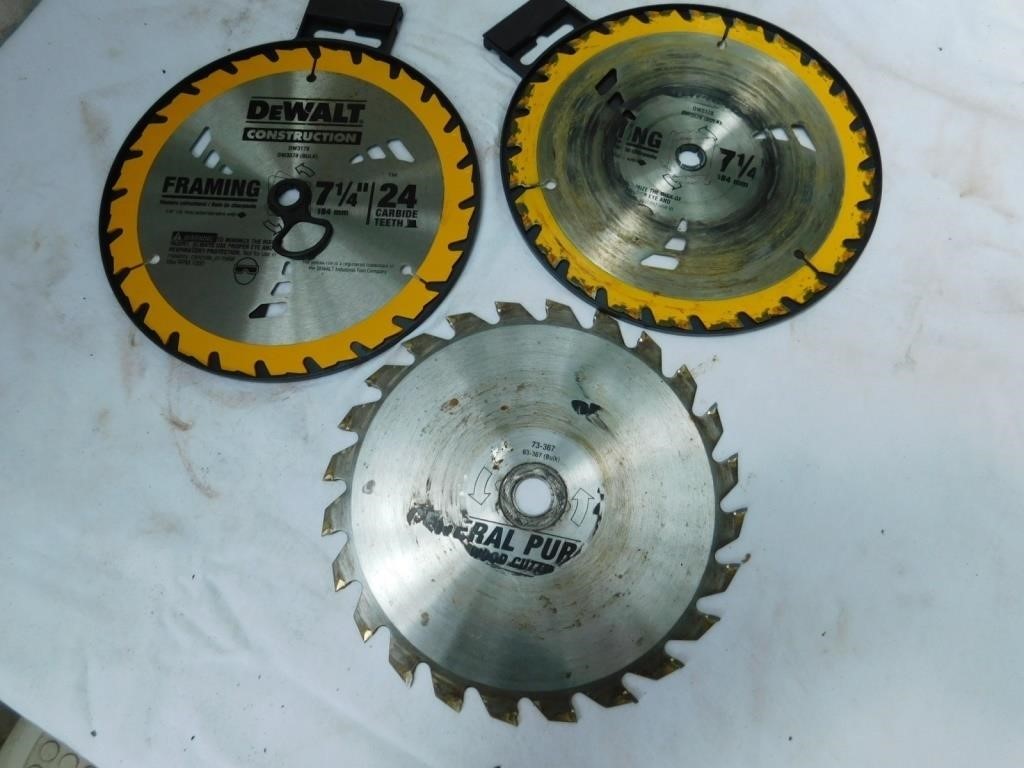 3 carbide 7.25" circular saw framing blades