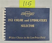 1951 Chevrolet Color & Upholstery Selector