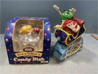 M&M candy dish and candy dispenser