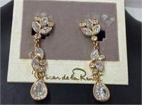 Vintage Oscar De La Renta Teardrop Dangle Earrings