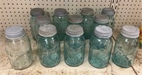 12 mason jars with lids