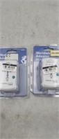 NEW Lot of 2 Worldwide Travel Adapter Plugs w/
