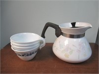 Older Corning Ware Cups and Coffee Pot