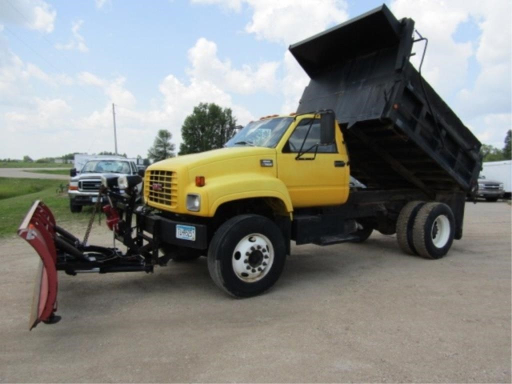 1997 GMC C7500 Cat 3116, 6sp Manual, Snowplow, Box