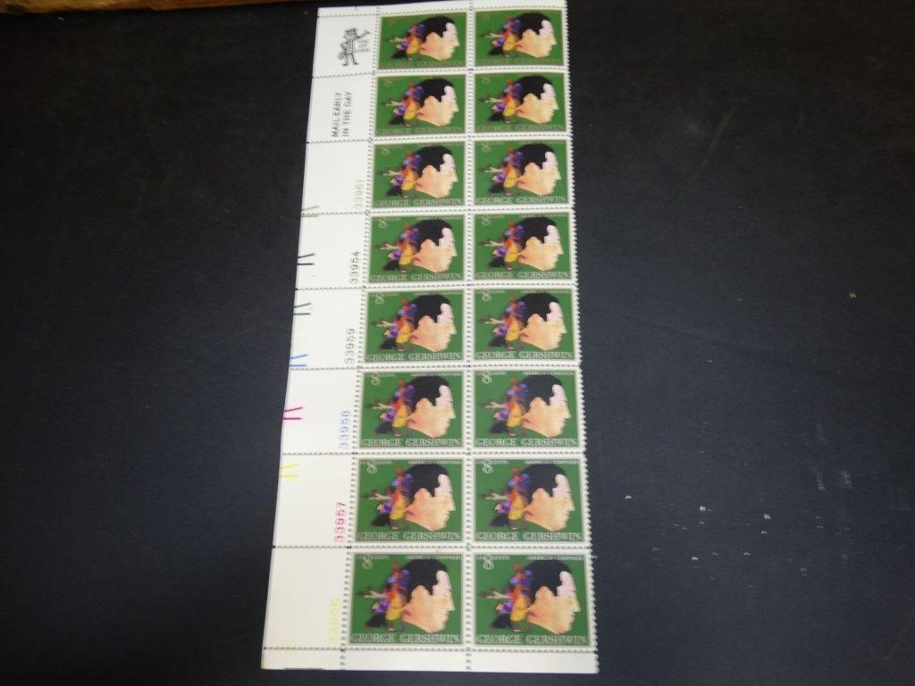 George Gershwin Unused 8 Cents U.S. Stamps