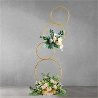 YALLOVE 5Ft Wedding Round Hoop Backdrop Stand