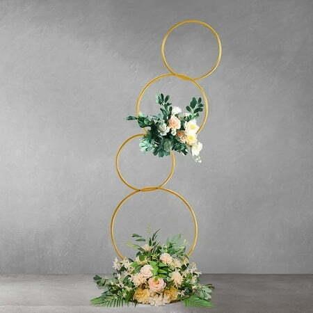YALLOVE 5Ft Wedding Round Hoop Backdrop Stand