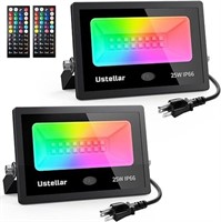 Ustellar 2 Pack 25W RGB LED Color Changing Flood