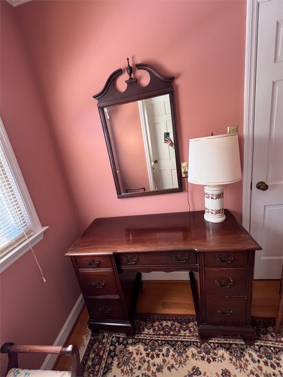 Vintage vanity / writing desk & mirror