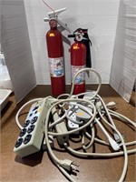 Fire extinguishers and surge protectors