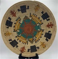 Multi Colored Native American Hand Woven Basket