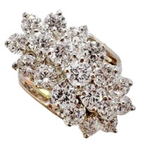 4+ Carat White Diamante Cocktail Ring 10k Gold