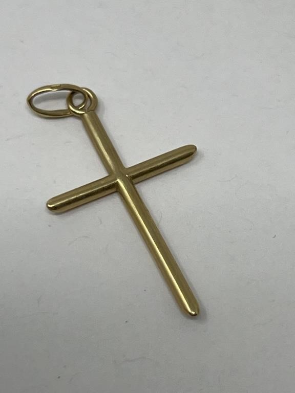 Stamped Gold Cross Pendant for Necklace