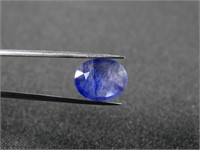 Certified 07.78 Cts Oval Natural  Blue Sapphire