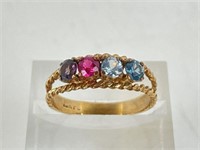 10k Gold Birthstone Mother's Ring