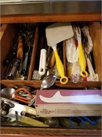 Drawer of misc kitchen utensils