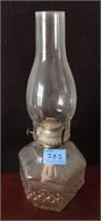 WEXFORD GLASS OIL LAMP - CLEAR CHIMNEY