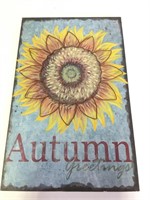 Decorative Wall Hanging  Wood and Metal Sunflower