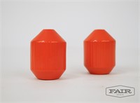 Pair of Orange Salt and Pepper Shakers