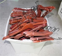Large Collection of Wooden Hangers