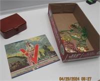 ASSORTED MEDALS, 1942 UNCLE SAM CALENDAR, LEATHER