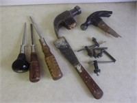 Assorted Vintage Hand Tools & Hammer Heads Shown