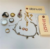 Police Auction: Assorted Jewelry-gold-silver-diamo