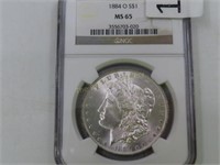 1884-O Morgan Silver Dollar, Graded MS65