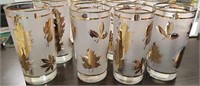 Libbys Frosted Gold Leaf Tumblers