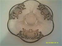Footed Silver Overlay Cake Plate - 13" Dia