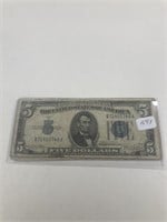 5- 1934D $5 Bill Silver Certificates Blue Seal