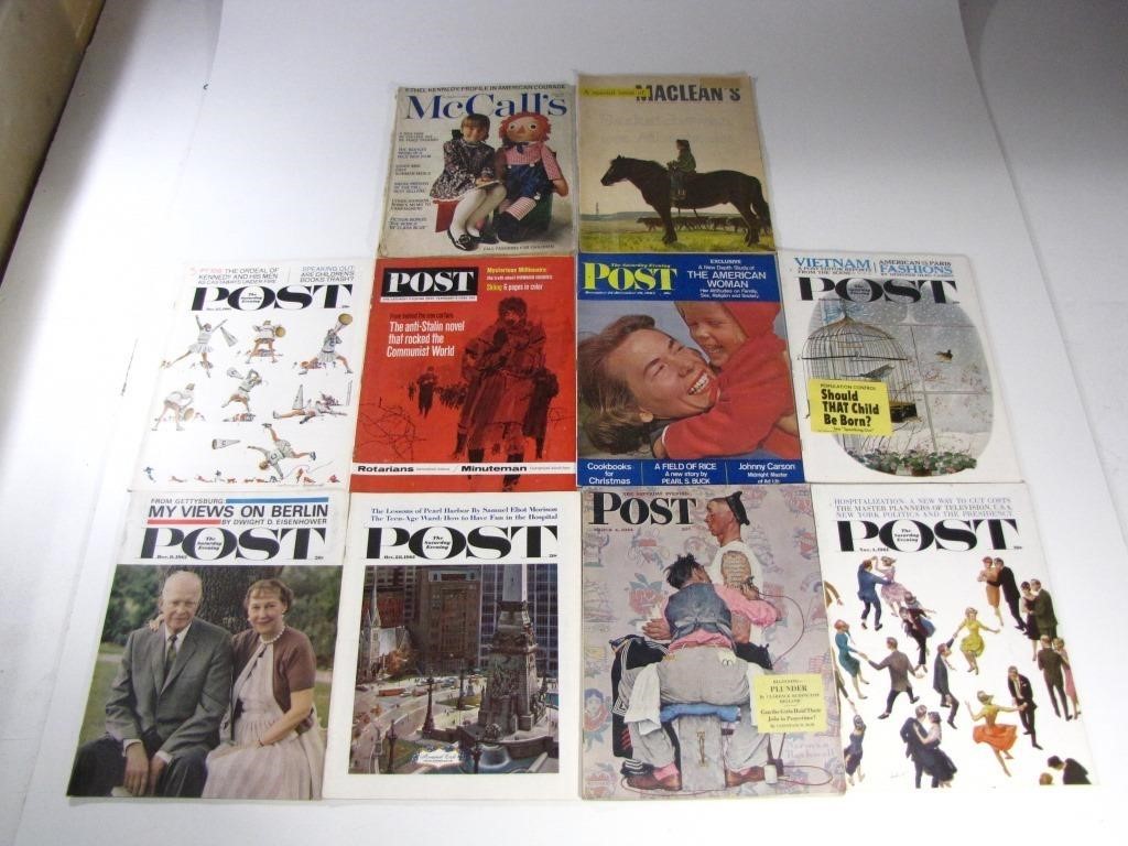 COLLECTION OF 8 VINTAGE POST MAGAZINES