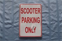 "Scooter Parking Only" Tin Sign