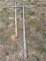 2 metal clothesline poles 5 ft x 9 ft